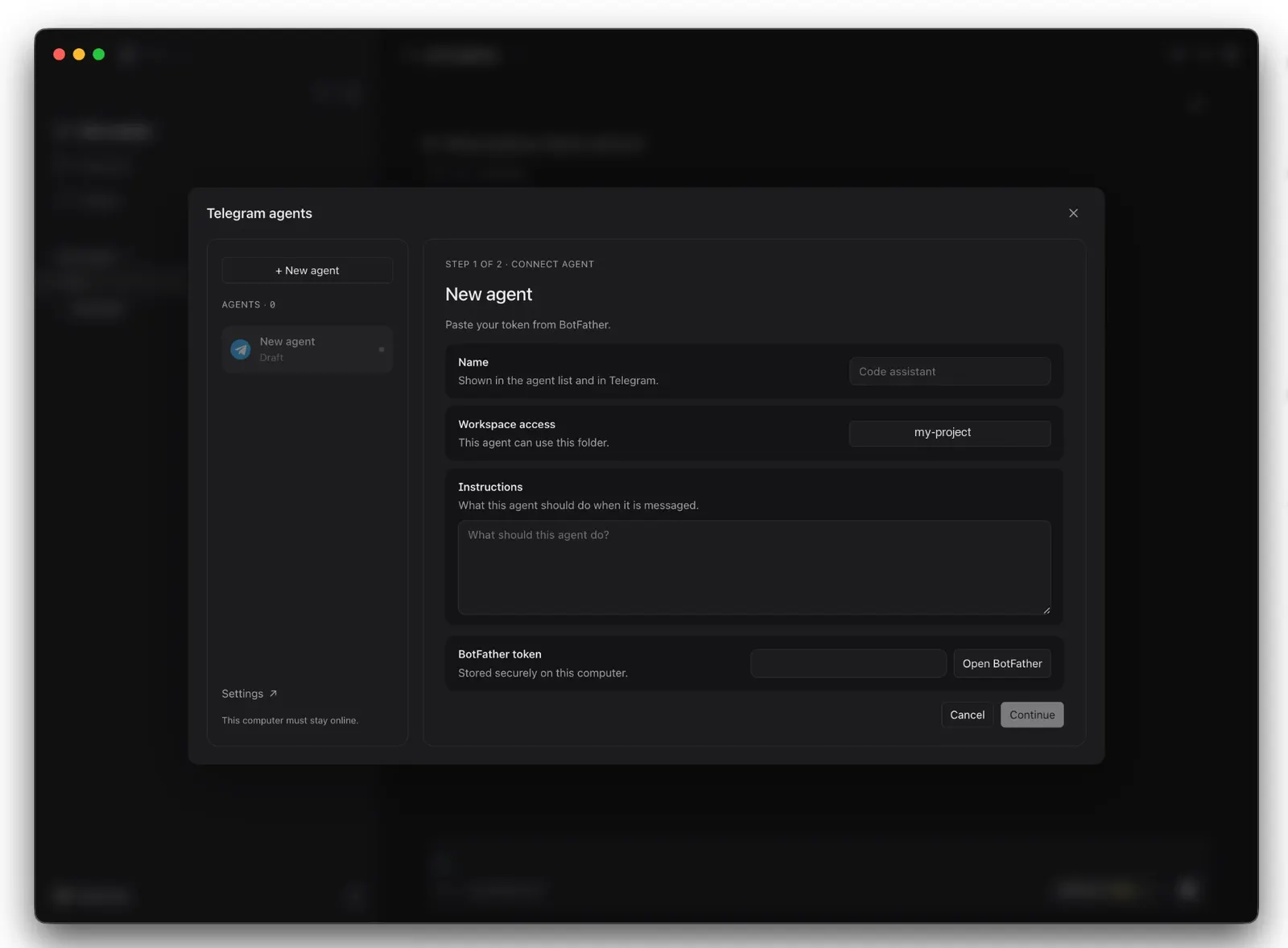 Adding a Telegram agent